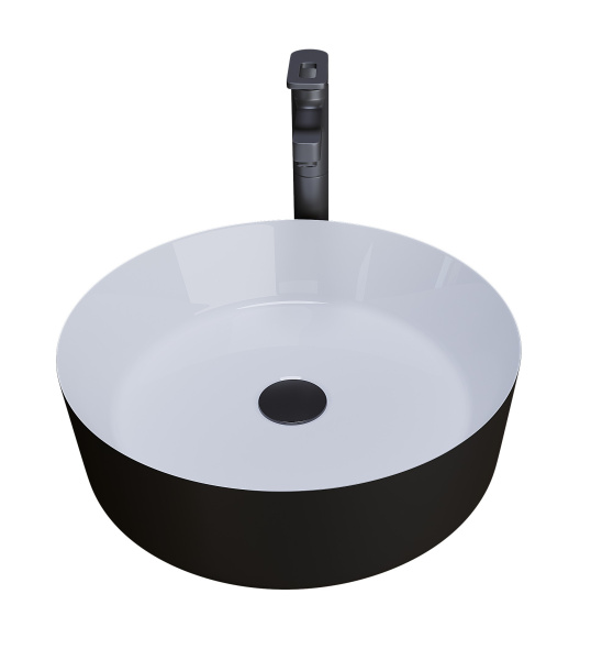 Раковина накладная (36х36) Grossman Color GR-4040BW, черный